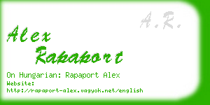 alex rapaport business card